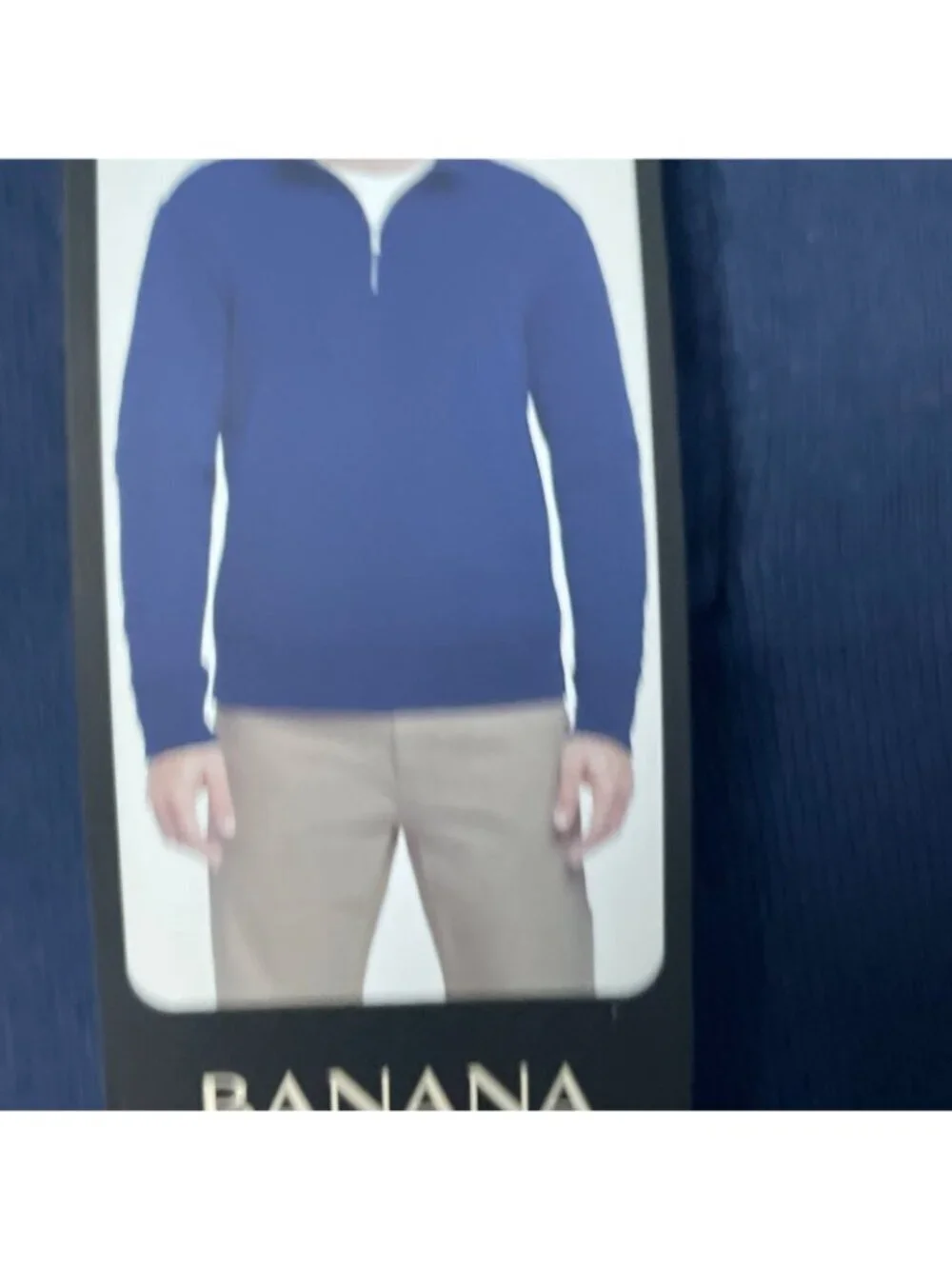 Banana Republic Men's XL Navy Half-Zip Pullover Sweatshirt d1639
